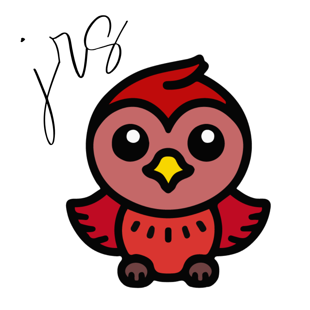 Cartoon design of a hawk for a button